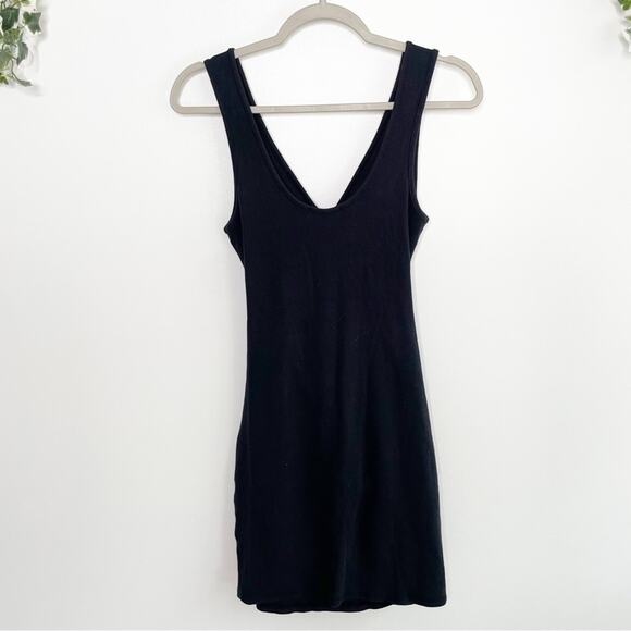 LULUS Go With You Black Ribbed Ruched Cutout Bodycon Dress Size Medium - Picture 7 of 10